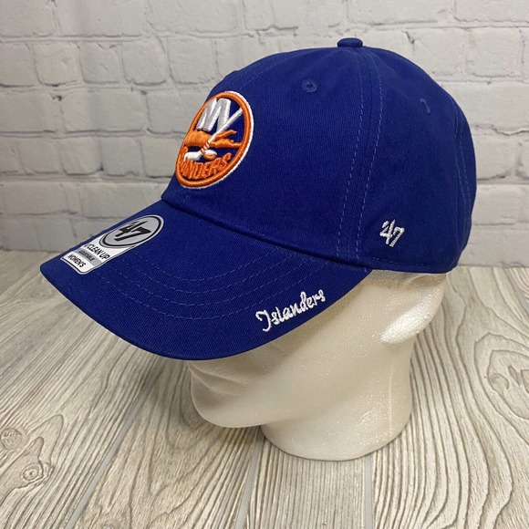 47 Brand NY New York Islanders Logo Womens Hat Adj Strapback Blue Clean Up New - Picture 3 of 10